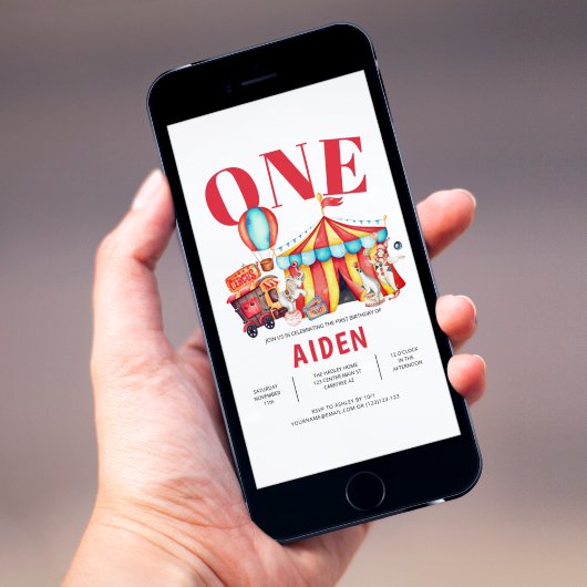 カーニバルサーカスフェスティバルショー1st誕生日 招待状