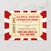 カーニバルサーカスフェスティバルベビーシャワーおむつラッフル エンクロージャーカード (正面)