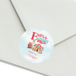 カーニバルサーカスフェスティバルベビーシャワーステッカー ラウンドシール