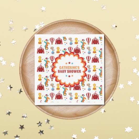 カーニバルサーカスフェスティバルベビーシャワー スタンダードランチョンナプキン