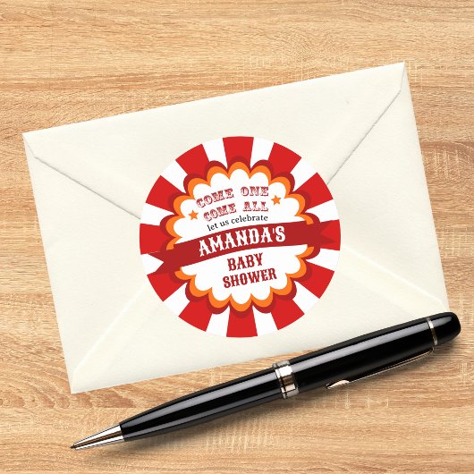 カーニバルサーカスフェスティバルベビーシャワー ラウンドシール