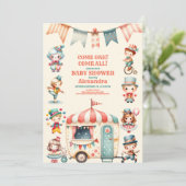 カーニバルサーカスフェスティバルベビーシャワー 招待状 (スタンド正面)