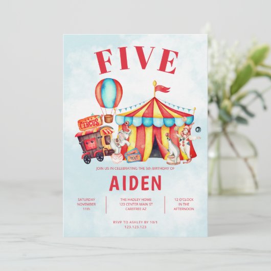 カーニバルサーカスフェスティバル第5誕生日 招待状 (スタンド正面)
