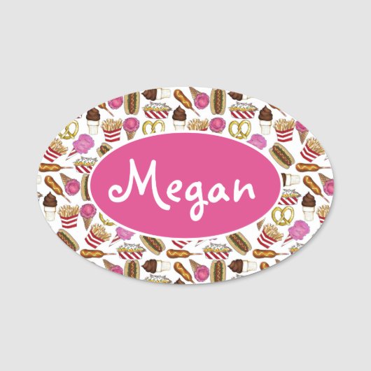 カーニバルサーカスフードベンダーコーンドッグアイスクリーム 名札 (正面)