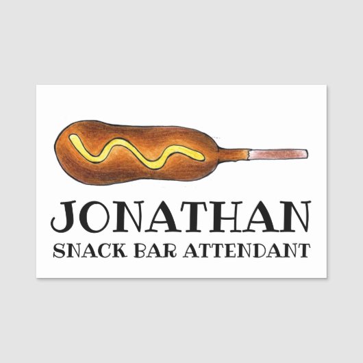 カーニバルサーカスフードベンダーコーンドッグホットコーンドッグ 名札 (正面)
