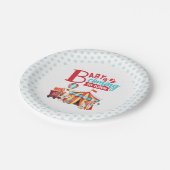 カーニバルサーカスブルーベビーシャワー ペーパープレート (アングル)