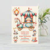 カーニバルサーカスベビーシャワー 招待状 (スタンド正面)