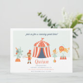 カーニバルサーカス子供の誕生日招待状招待状 招待状 (スタンド正面)