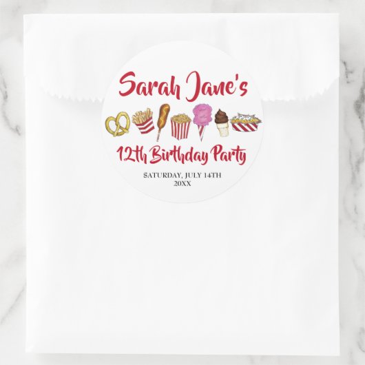 カーニバルサーカス州フェアフーズ誕生日パーティー ラウンドシール (バッグ)