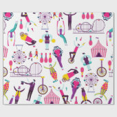 カーニバルサーカス遊園地サイドショー ラッピングペーパー (フラット)