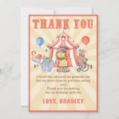 カーニバルサーカス&動物誕生日サンキューカード サンキューカード (正面)