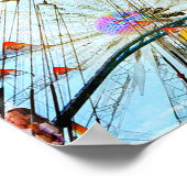 カーニバルスイングライドブルースカイヴィンテージレトロ写真 ポスター (角)