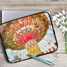 カーニバルスイングライドヴィンテージレトロブルースカイグラフィック ラップトップスリーブ