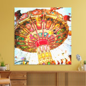 カーニバルスイングライド写真ヴィンテージレトロブルースカイ キャンバスプリント (インサイチュ (リビング))