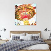 カーニバルスイングライド写真ヴィンテージレトロブルースカイ キャンバスプリント (インサイチュ (寝室))