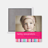 カーニバルストライプ誕生日光磁石 マグネット (正面/裏面)