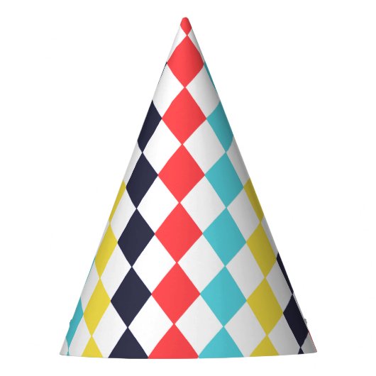 カーニバルダカラフルイヤモンド誕生日 パーティーハット (正面)