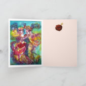 カーニバルダンスバレンタインデー赤いハートワックスシール シーズンカード (内部)