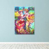 カーニバルダンスベネチアンマスカレードボール キャンバスプリント (インサイチュ (ウッドフロア))