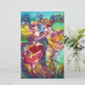 カーニバルダンス,ソフトアンティークピンク白い文房具 便箋 (スタンド正面)