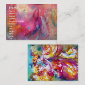 カーニバルダンス，ベネチアンマスカレードピンク色の青 名刺 (正面/裏面)