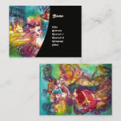 カーニバルダンス/ベネチアンマスカレードボール，ブラック 名刺 (正面/裏面)