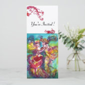 カーニバルダンス 輝く青 赤 優雅な動き Champagne 招待状 (スタンド正面)