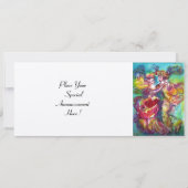 カーニバルダンス 輝く青 赤 優雅な動き Champagne 招待状 (裏面)