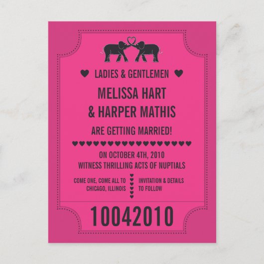 カーニバルチケット日付ポストカードの保存 案内ポストカード (正面)