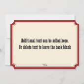 カーニバルチケット1つの誕生日パーティー、任意の年齢を認める 招待状 (裏面)