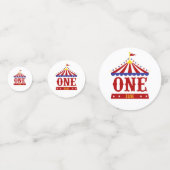 カーニバルテーマの最初の誕生日パーティーの写真 コンフェッティ (裏面)