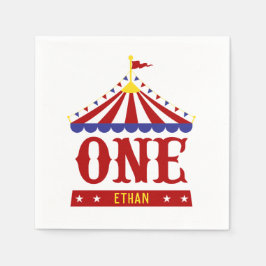 カーニバルテーマカスタムファーストバースデーパーティー スタンダードカクテルナプキン
