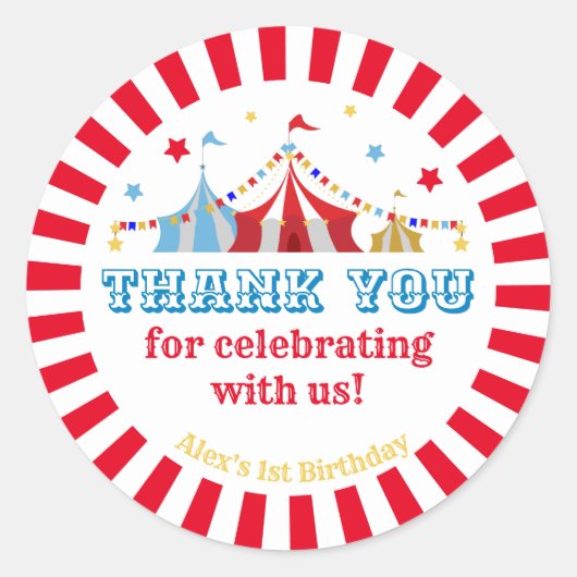 カーニバルテーマパーティー ラウンドシール (正面)