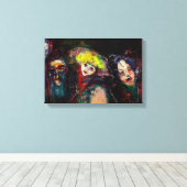 カーニバルナイトインヴェネツィアヴェネツィアヴェネツィアマスカレードマスク キャンバスプリント (インサイチュ (ウッドフロア))