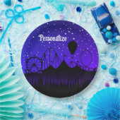 カーニバルナイトサマーフェア乗りブラックブルー ペーパープレート (パーティー)