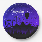 カーニバルナイトサマーフェア乗りブラックブルー ペーパープレート (正面)