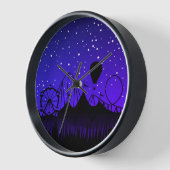 カーニバルナイトサマーフェア乗りブラックブルー 壁時計 (傾斜)