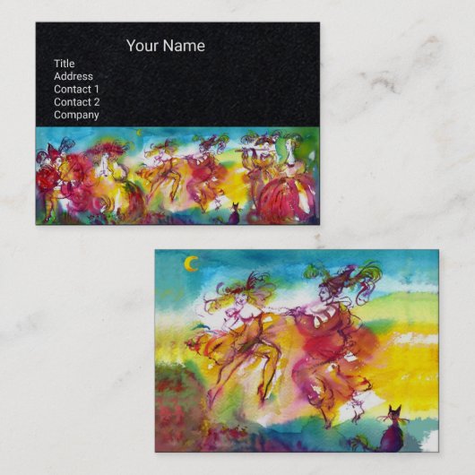 カーニバルナイトマスカレードダンス、ミュージックブラック紙 名刺 (正面/裏面)