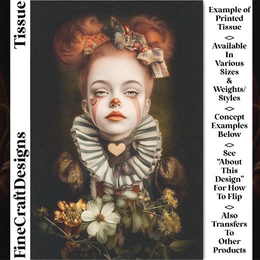 カーニバルノワール回路かわいいピエロ女の子CN3デクページ 薄葉紙