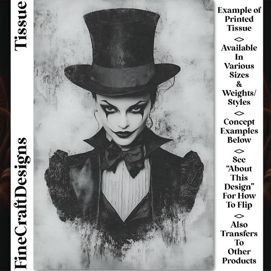 カーニバルノワール姿、顔メイクアップCG1Bデコページ 薄葉紙