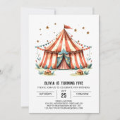 カーニバルハッピーディライトサーカス誕生日 招待状 (正面)