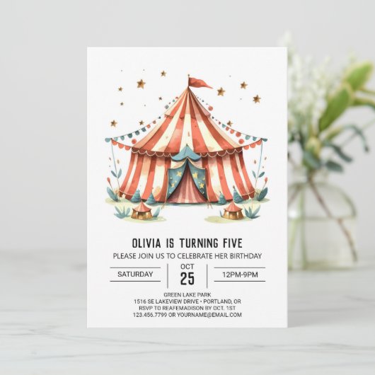 カーニバルハッピーディライトサーカス誕生日 招待状 (スタンド正面)