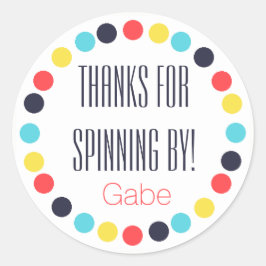 カーニバルパーソナライズされたピンホイール誕生日ラベル ラウンドシール