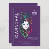 カーニバルパーティーの招待状 招待状 (正面/裏面)