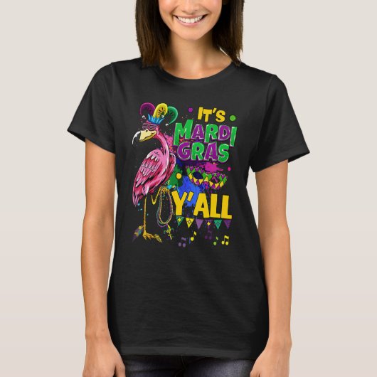 カーニバルパーティーアイディアフラミンゴマルディグラス5 Tシャツ (正面)
