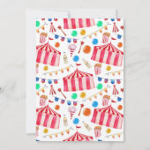 カーニバルパーティーピンクサーカスガール1st誕生日 招待状 (裏面)