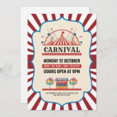 カーニバルパーティーフライヤー招待状 招待状 (正面/裏面)