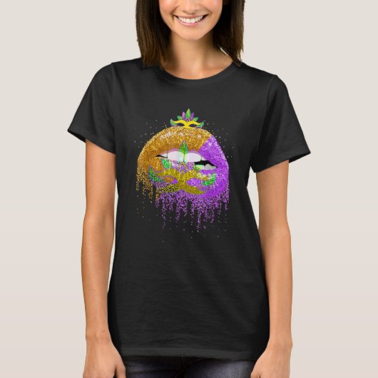 カーニバルパーティー仮装リップウィメンマード Tシャツ (正面)