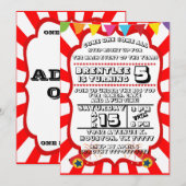 カーニバルパーティー招待状, サーカス招待状 招待状 (正面/裏面)