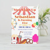 カーニバルパーティー招待状 テント上部とスナック付き 招待状 (スタンド正面)